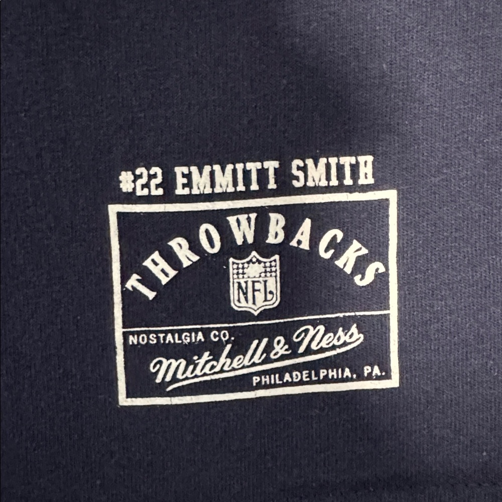 Mitchell & Ness Dallas Cowboys Navy Throwbacks Tee Emmitt Smith - Picture 3 of 7